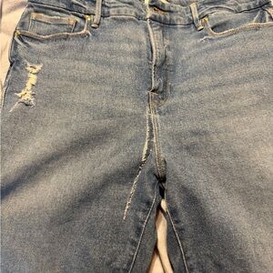 Good American Blue Straight Leg Jeans READ!